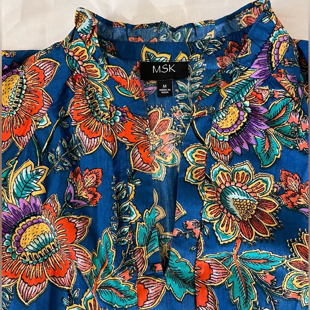 Floral Tiered Ruffle Neck Midi Dress - Picture 2 of 4